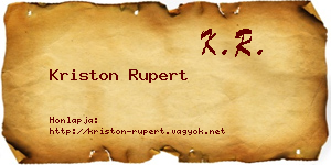 Kriston Rupert névjegykártya
